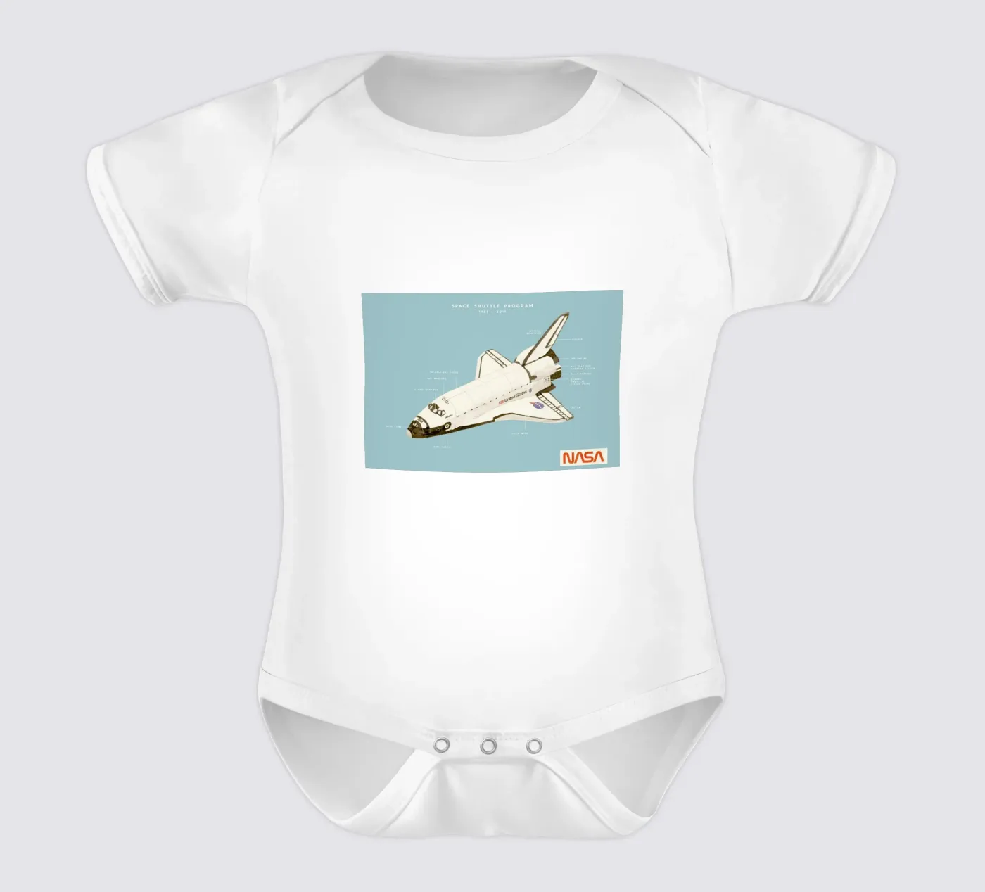 Space Shuttle Program short-sleeve baby romper by Florent Bodart
