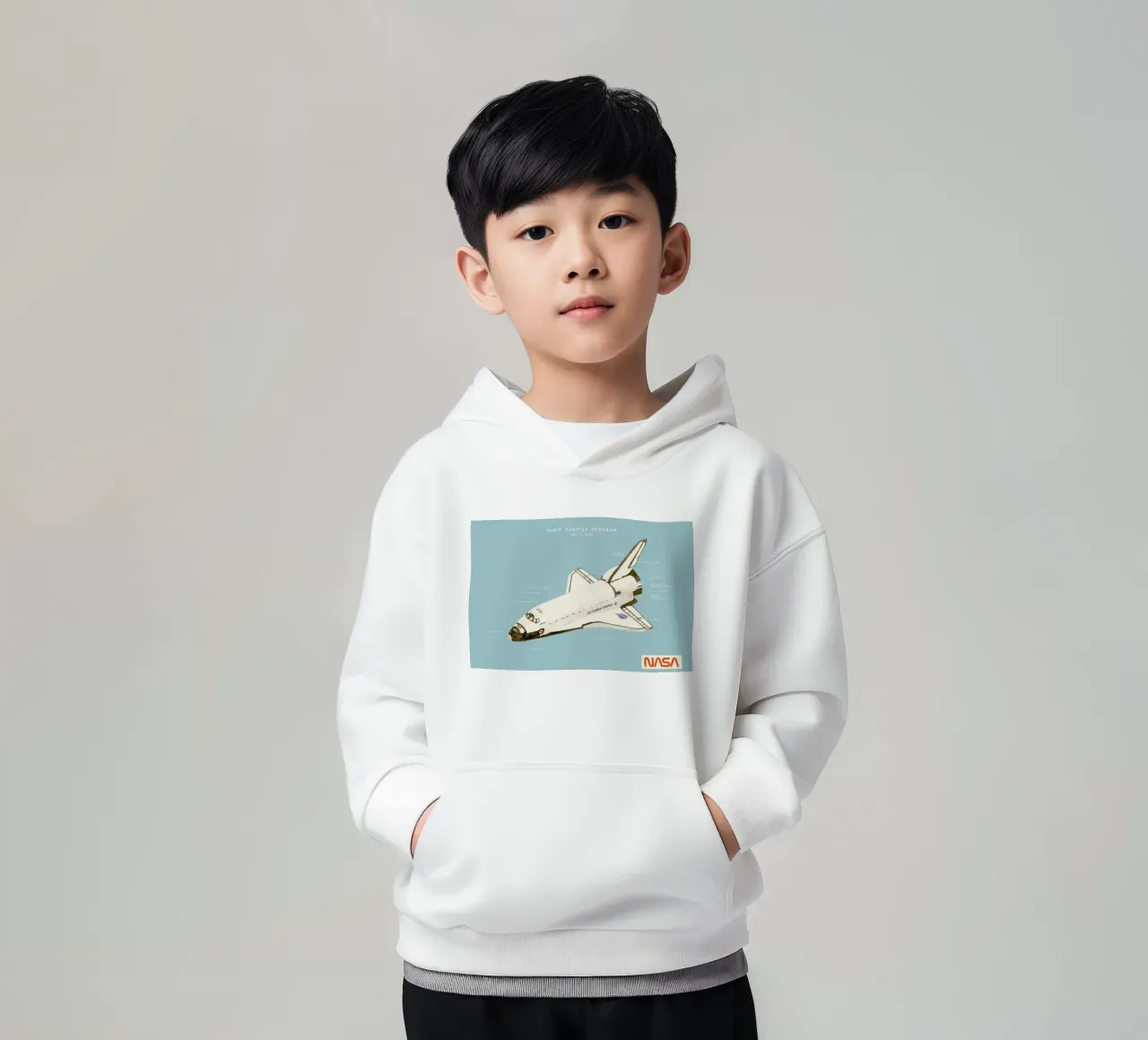 Space Shuttle Program felpa bambino con cappuccio da Florent Bodart