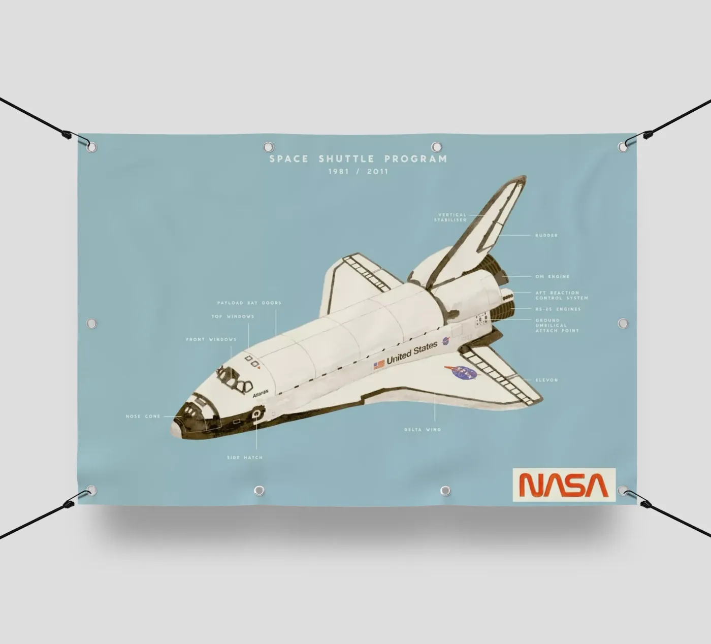 Space Shuttle Program pvc-zeil van Florent Bodart