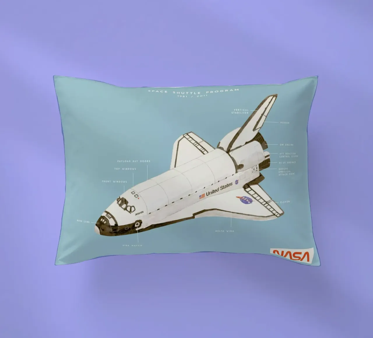 Space Shuttle Program kussen van Florent Bodart