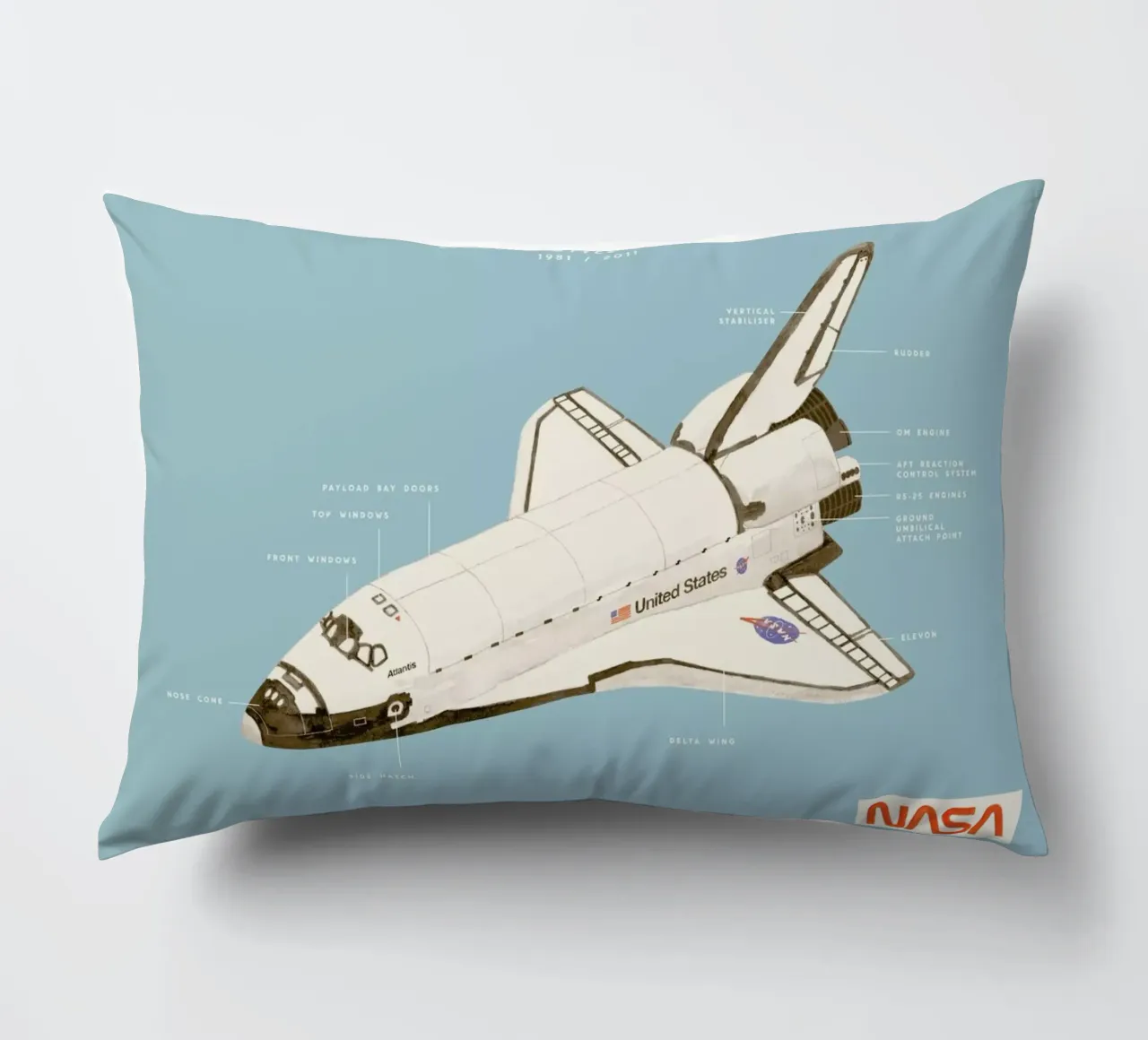 Space Shuttle Program kussen van Florent Bodart