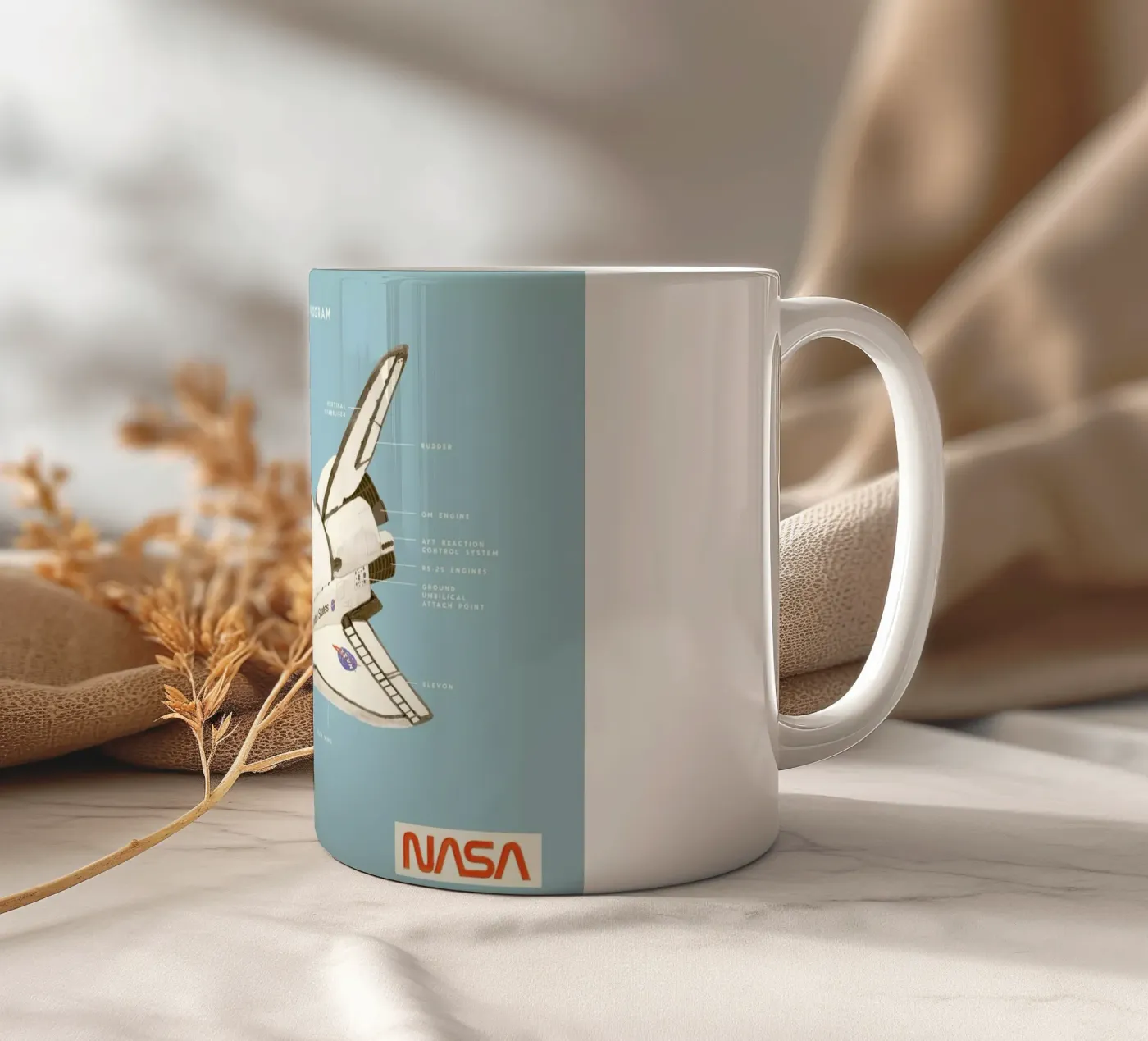 Space Shuttle Program ceramic mug by Florent Bodart