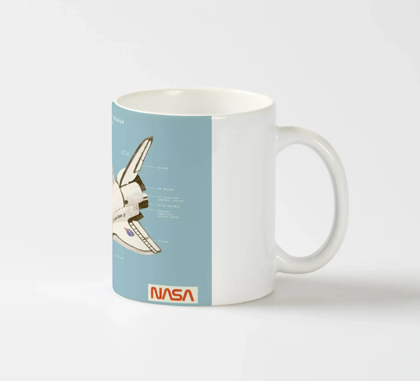 Space Shuttle Program ceramic mug by Florent Bodart