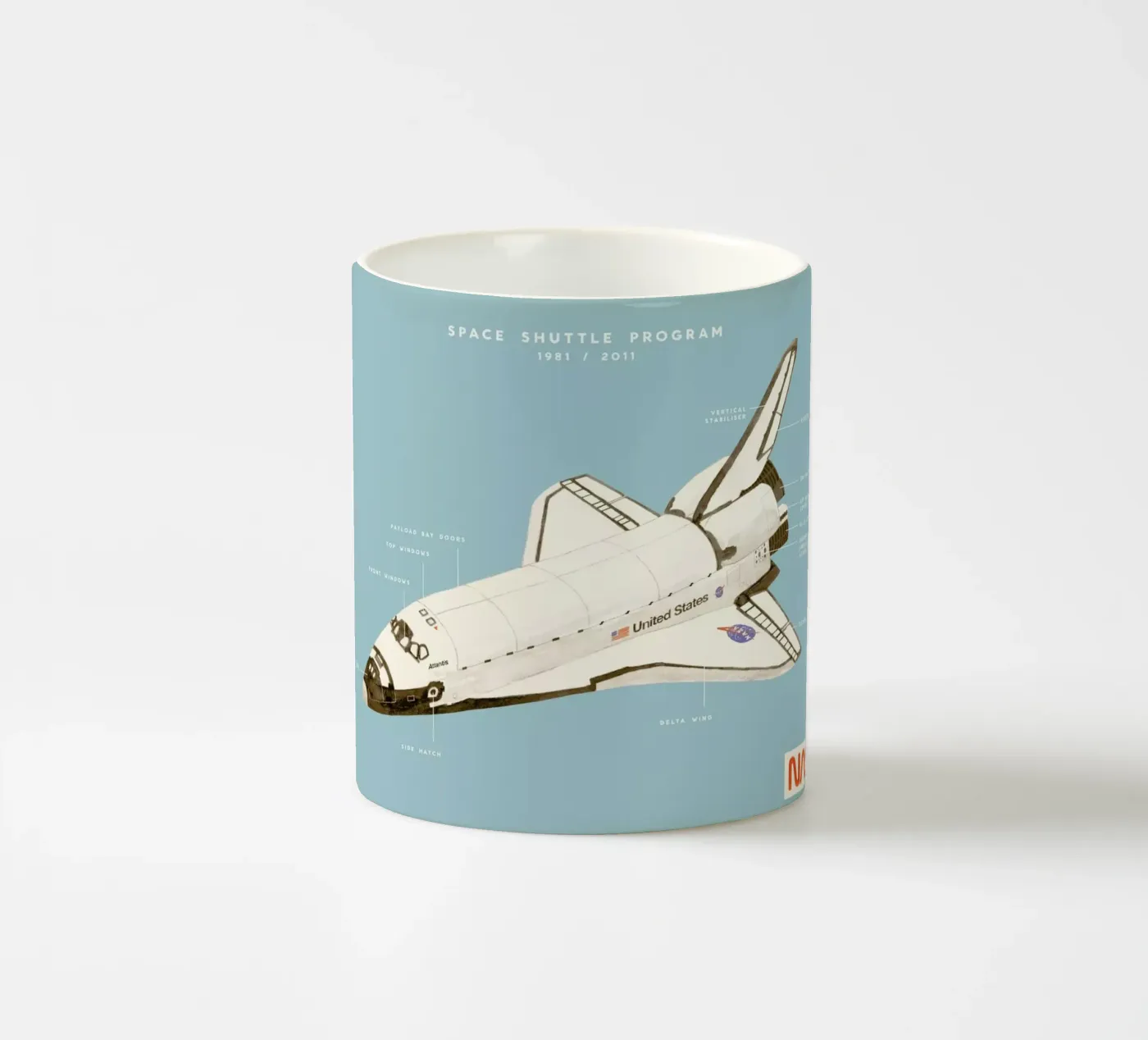 Space Shuttle Program tazza in ceramica da Florent Bodart