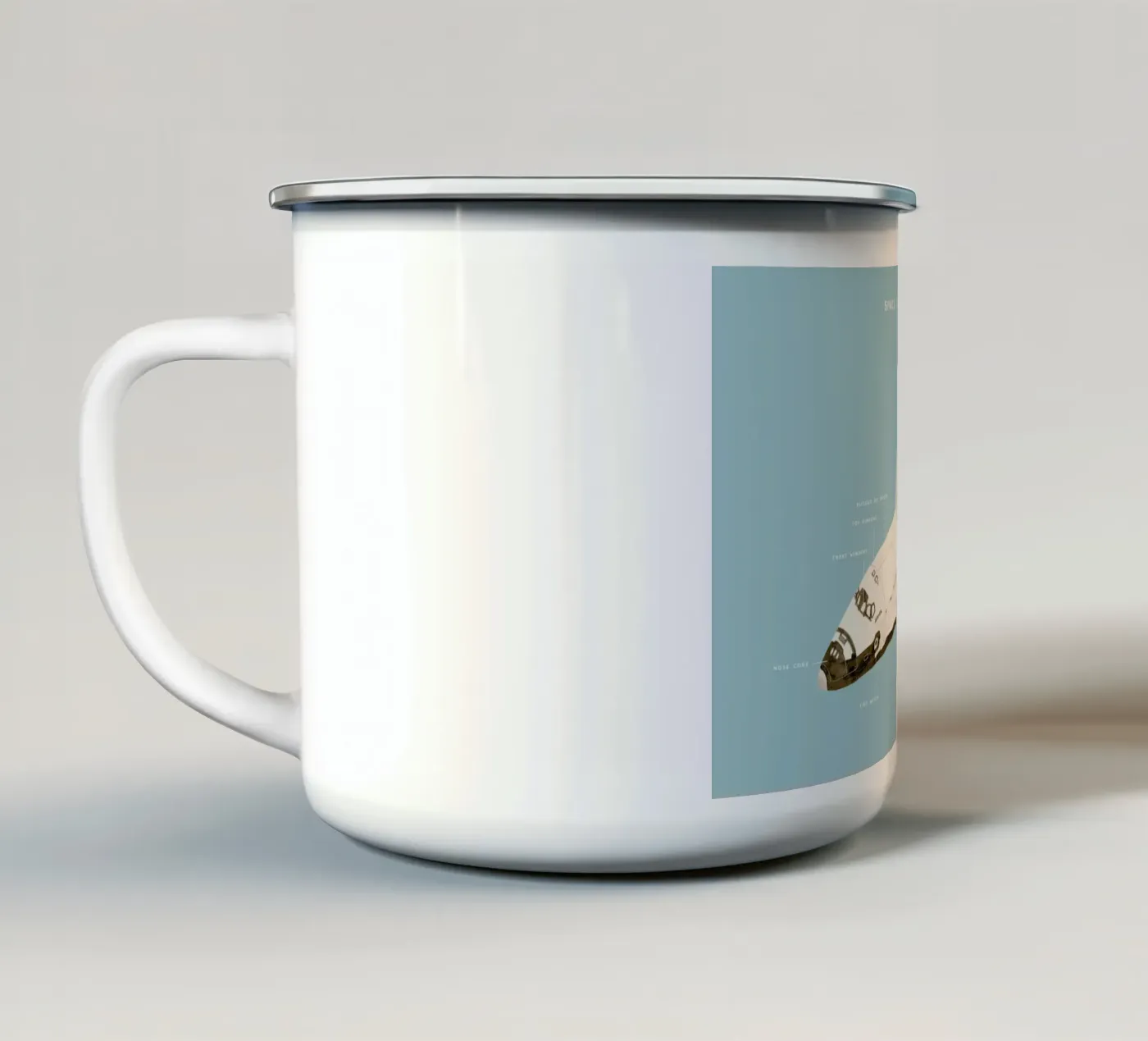 Space Shuttle Program Emaille Tasse von Florent Bodart