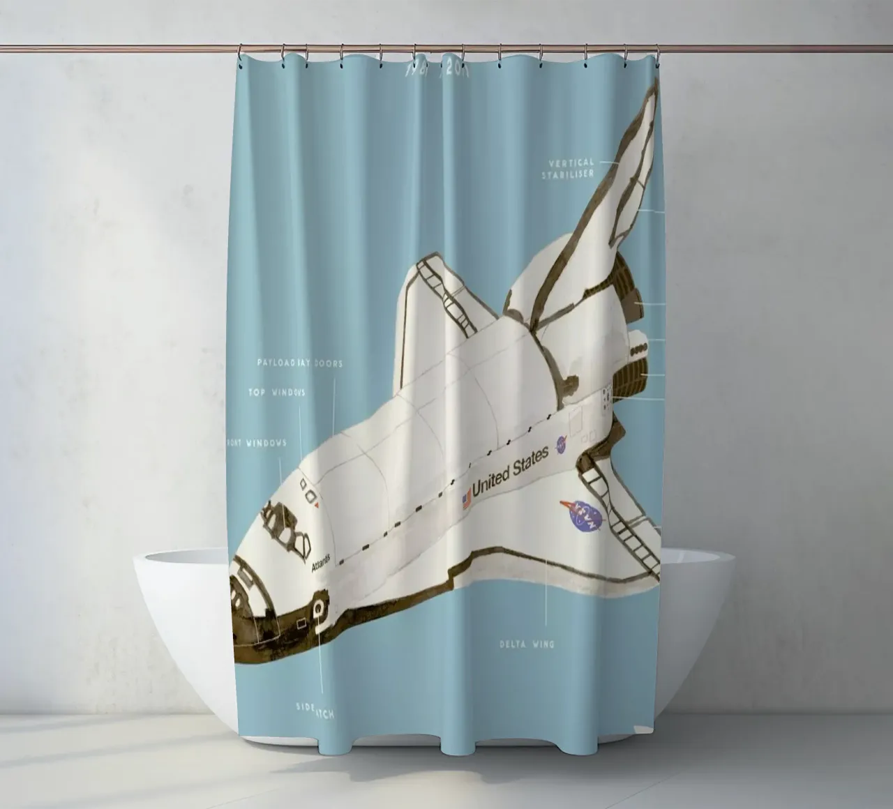 Space Shuttle Program tenda da doccia da Florent Bodart