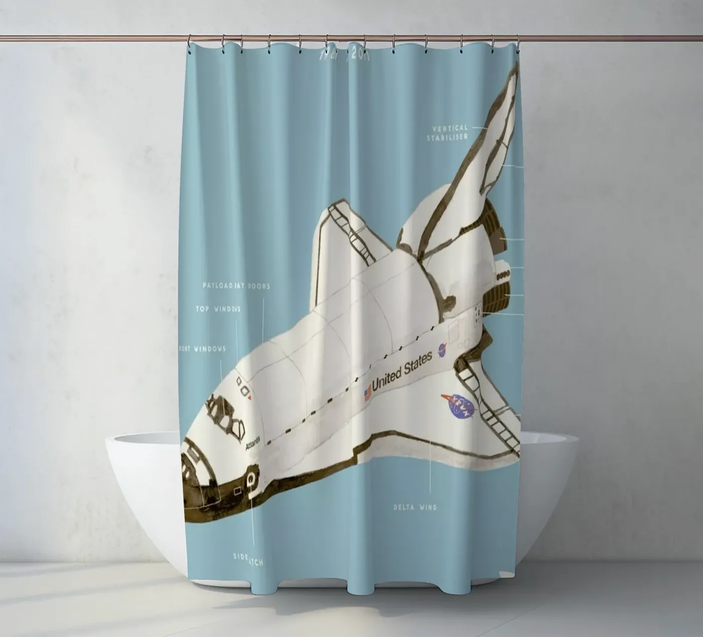 Space Shuttle Program tenda da doccia da Florent Bodart