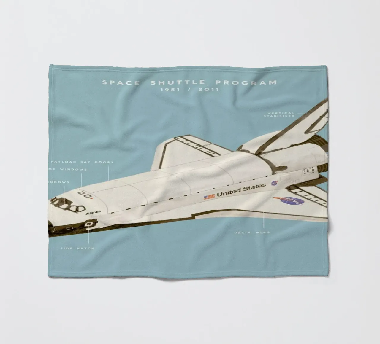 Space Shuttle Program Fleecedecke von Florent Bodart