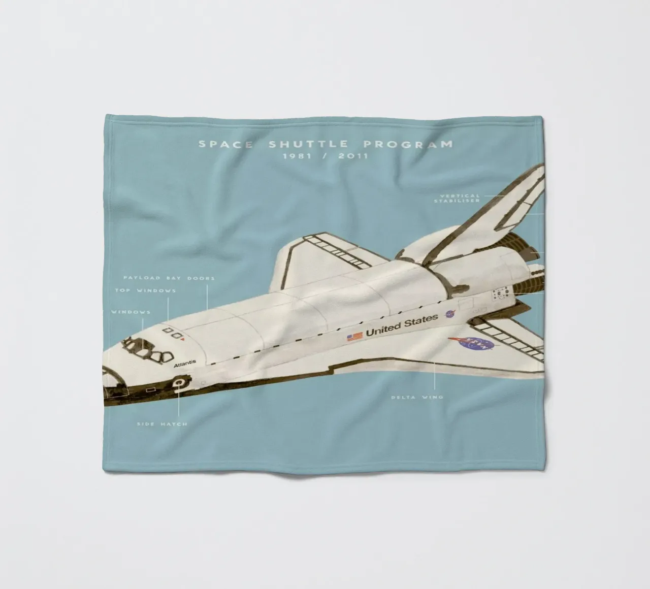 Space Shuttle Program Fleecedecke von Florent Bodart
