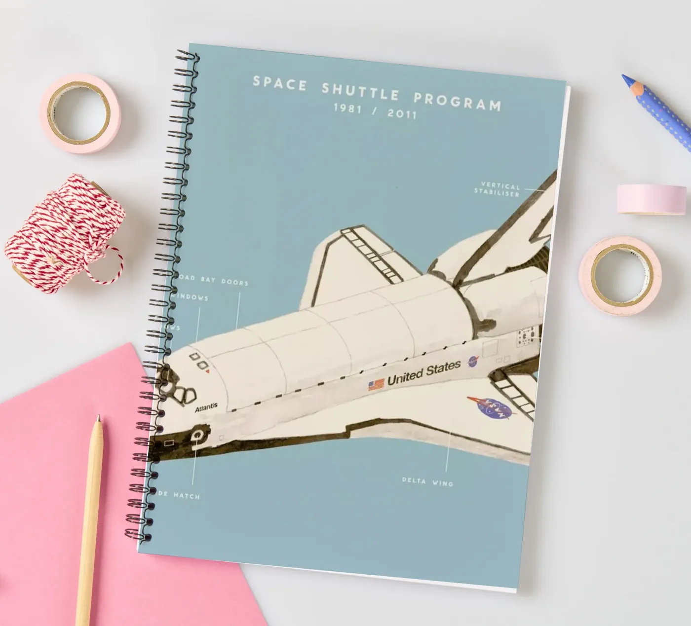 Space Shuttle Program spiral notebook by Florent Bodart