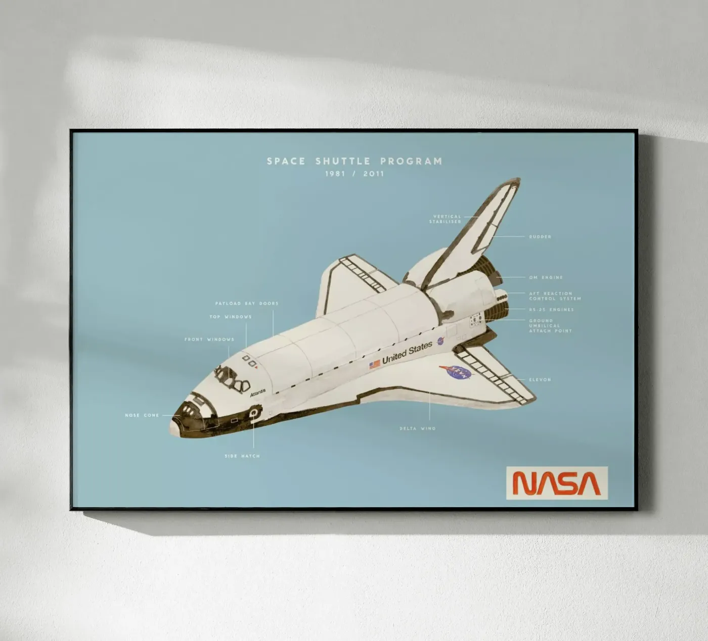 Space Shuttle Program acryl van Florent Bodart