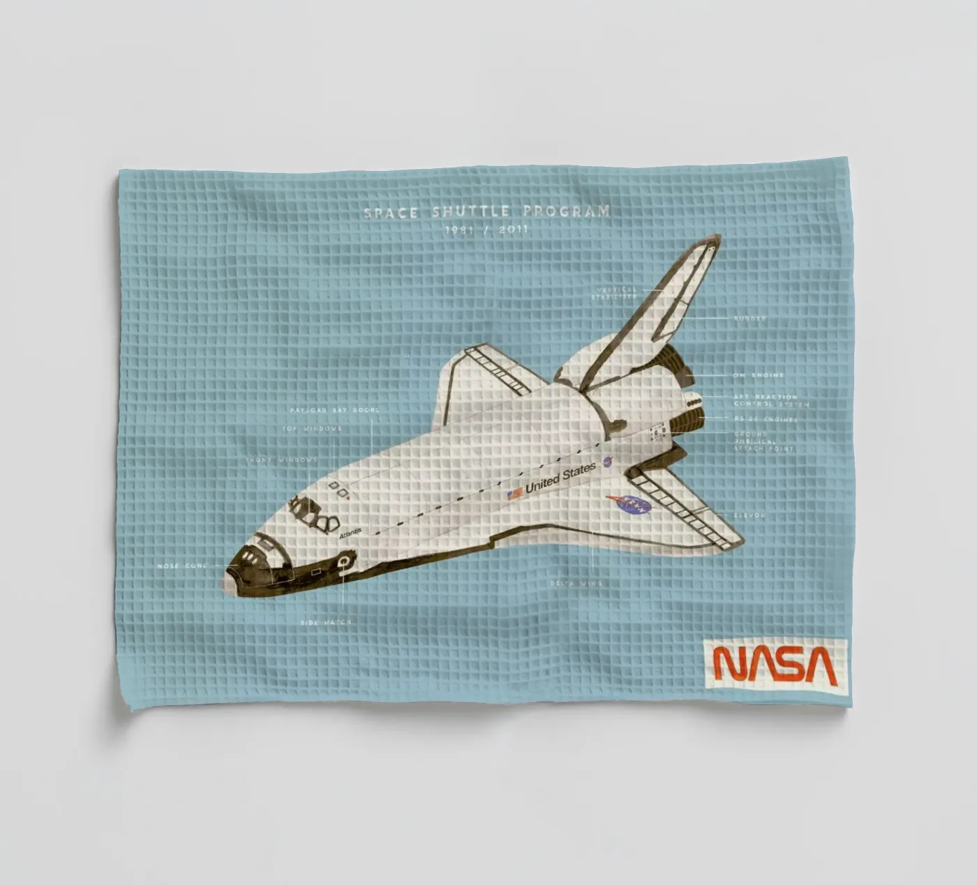 Space Shuttle Program Geschirrtuch von Florent Bodart