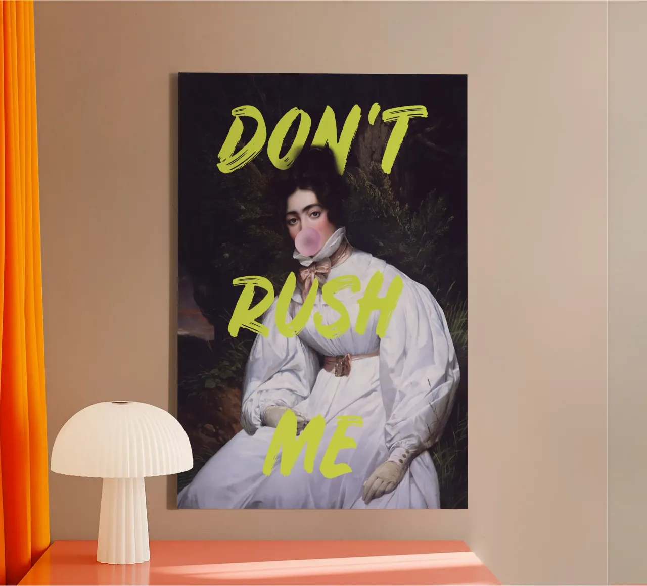 Don't Rush Me Sassy Bubble Gum Art canvas by GraceDigitalArtCo