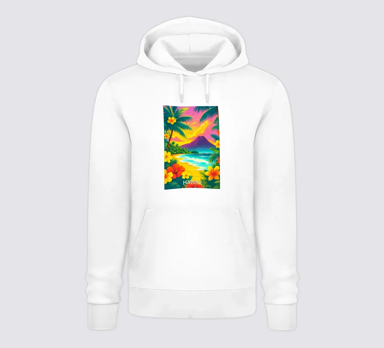 hawaii skyline pittura vettoriale felpa con cappuccio da adzkiya