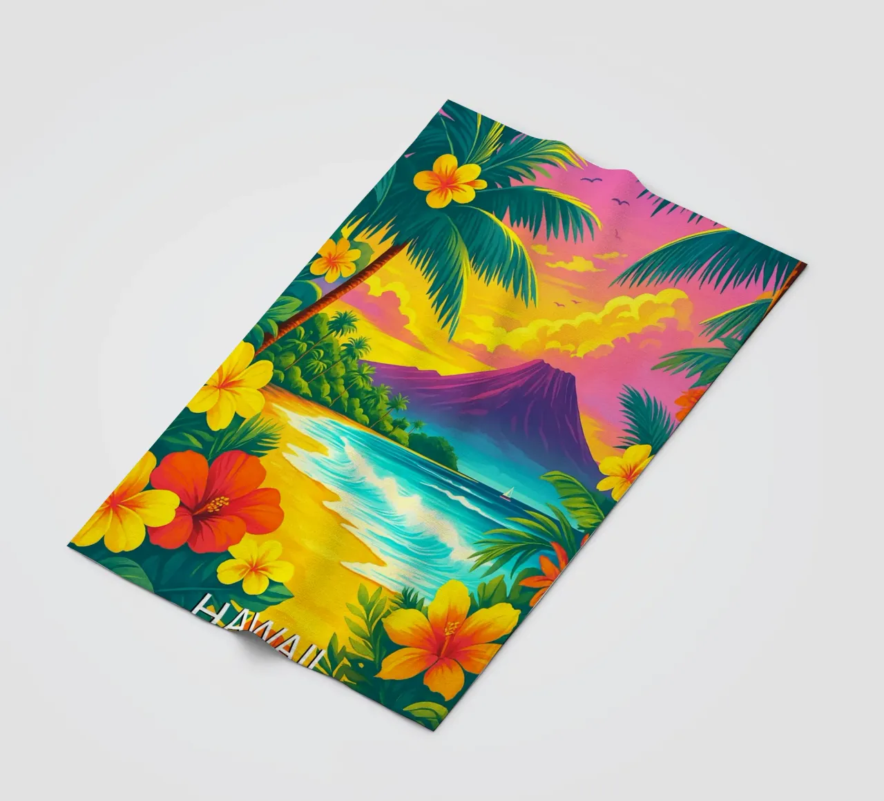 peinture vectorielle de l'horizon d'Hawaï plaid polaire de adzkiya