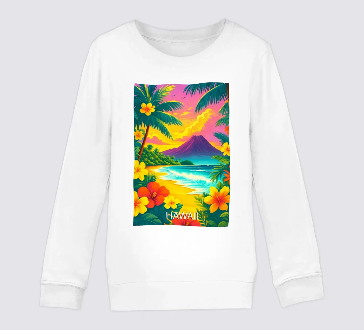 hawaii skyline pittura vettoriale felpa bambino da adzkiya