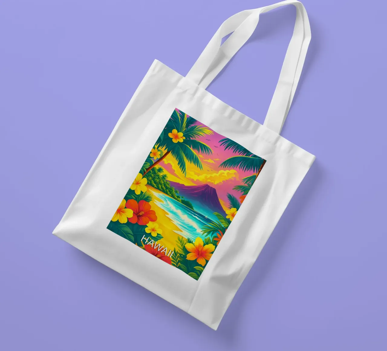 peinture vectorielle de l'horizon d'Hawaï tote bag de adzkiya