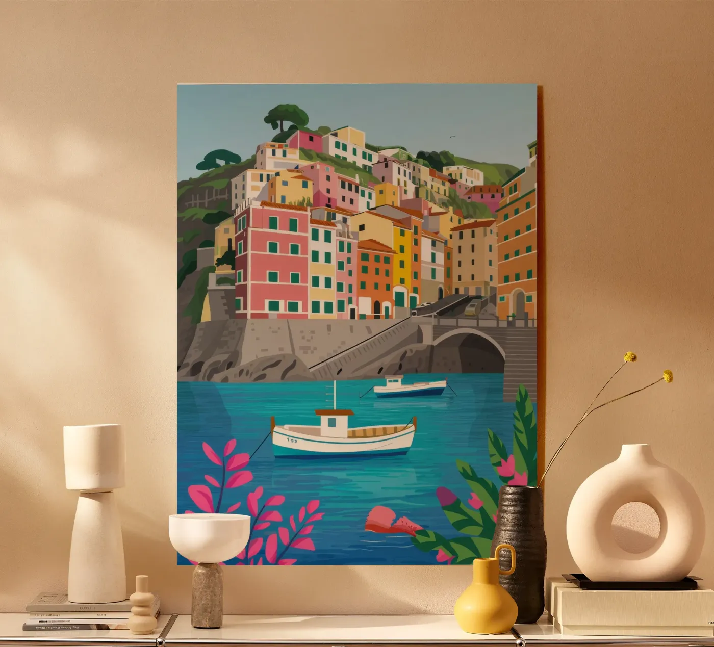 Cinque Terre Seaside acryl van Paez Harmony