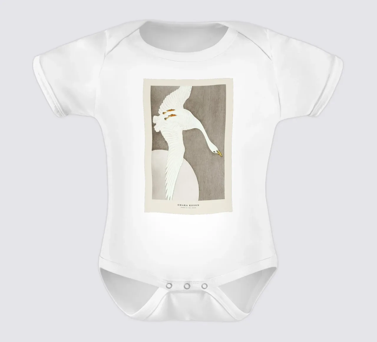 Koson - Goose at Full Moon body neonato maniche corte da Vintage by JUNIQE