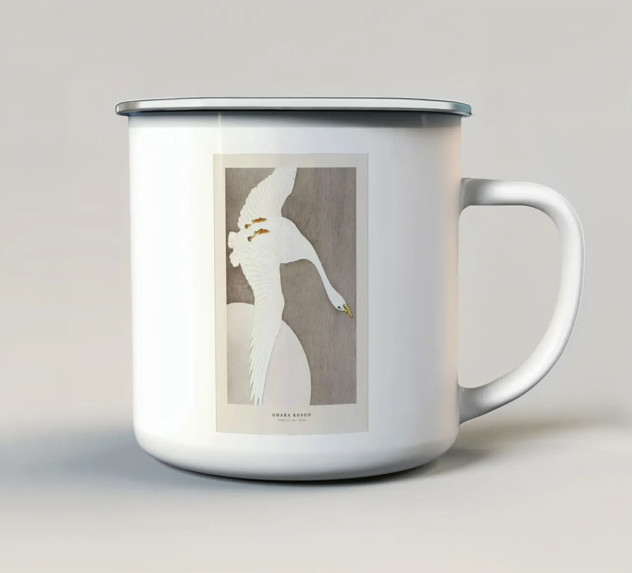 Koson - Goose at Full Moon tazza in smalto da Vintage by JUNIQE