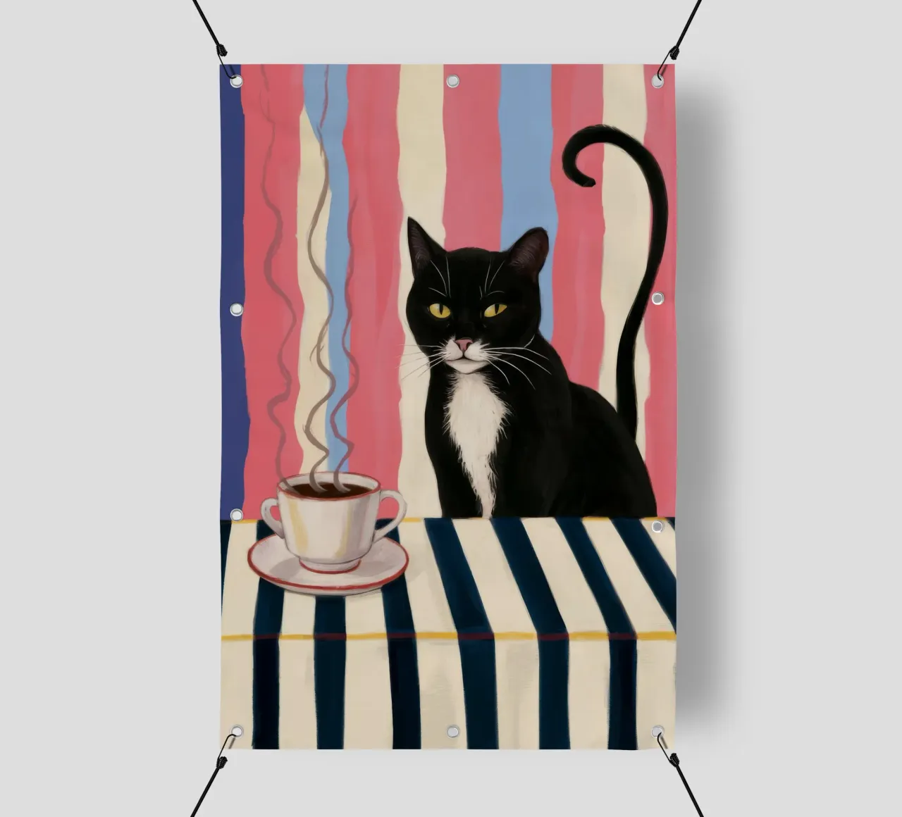 Contemplazione del gatto del caffè telo in pvc da Paez Harmony