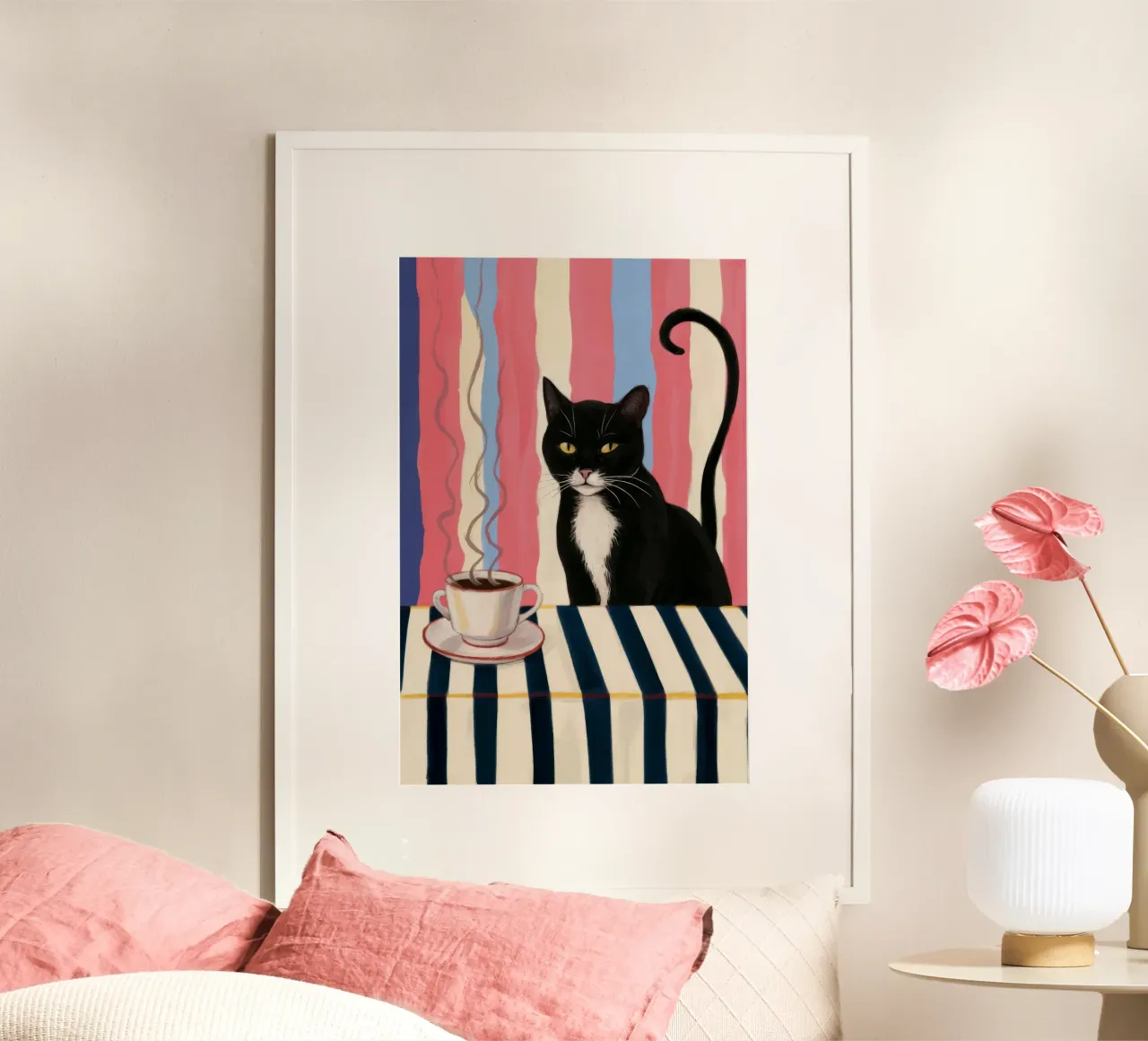 Contemplazione del gatto del caffè carta hahnemühle da Paez Harmony