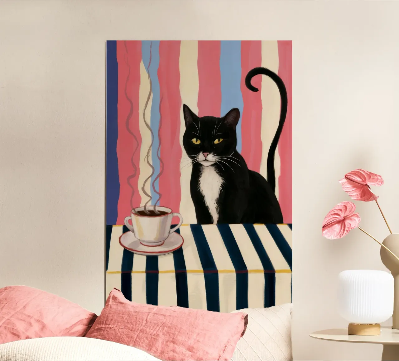 Contemplazione del gatto del caffè carta hahnemühle da Paez Harmony