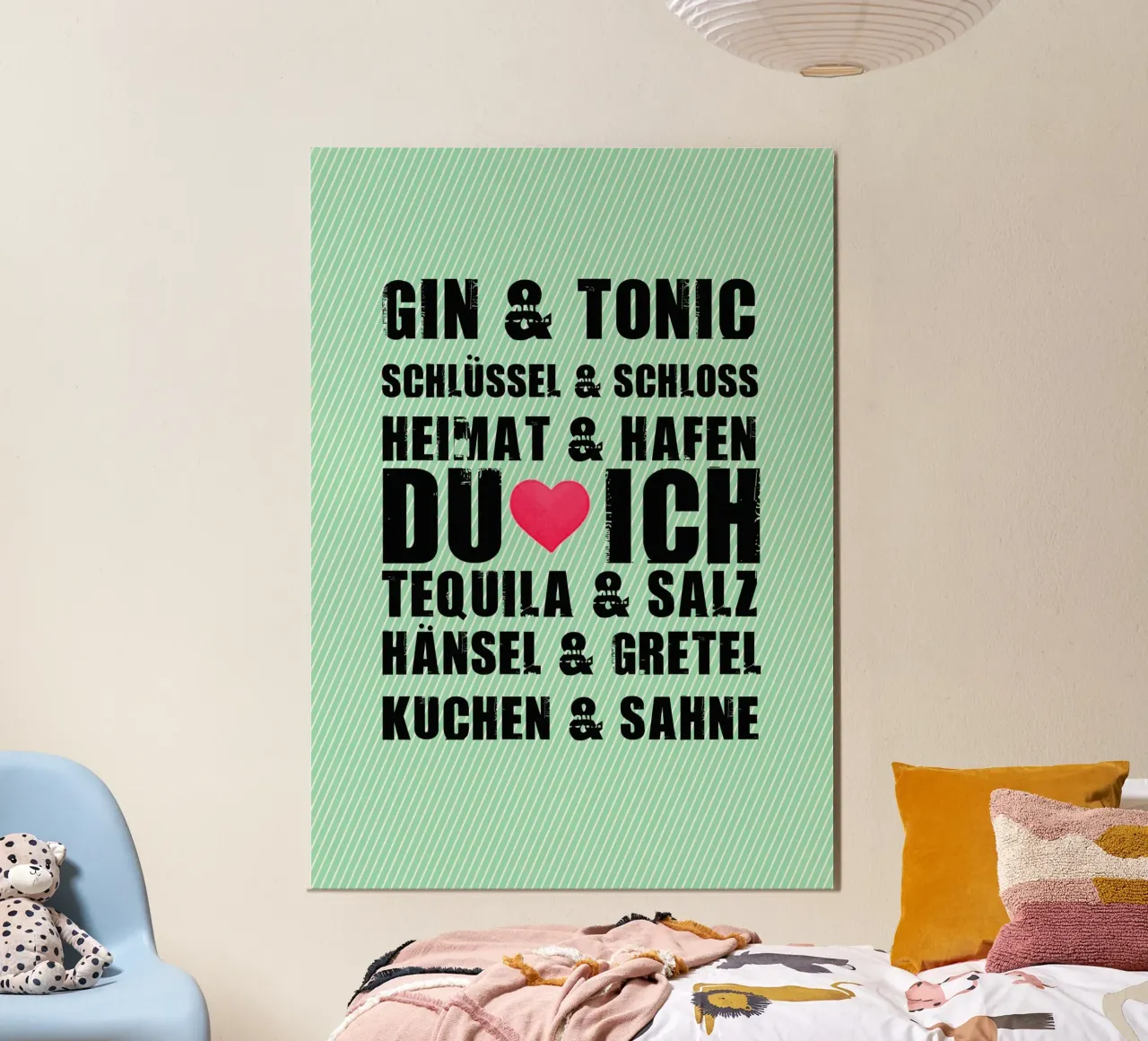 Du & ich poster con telaio in plastica da anna-liebt