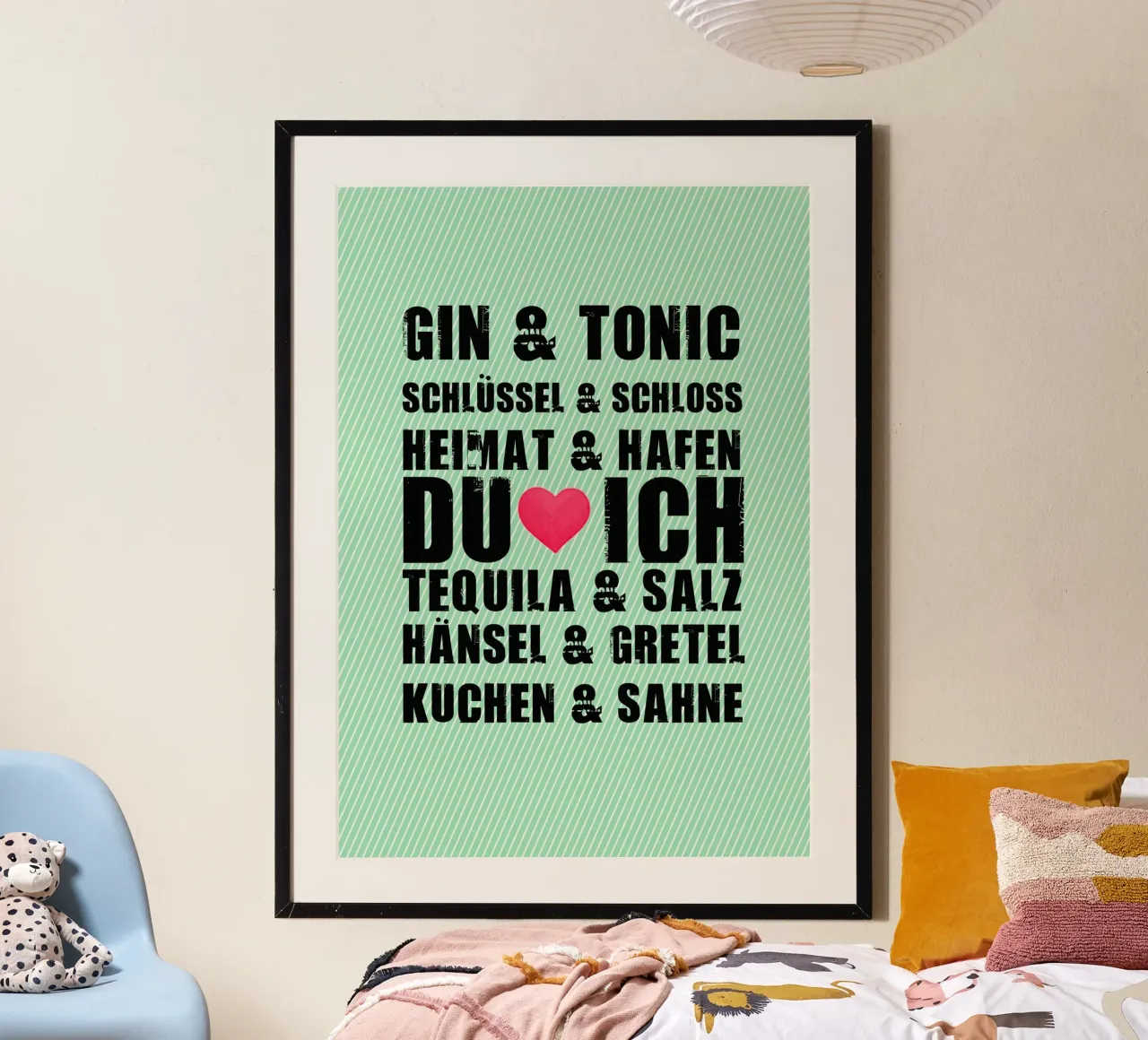 Du & ich poster con telaio in plastica da anna-liebt