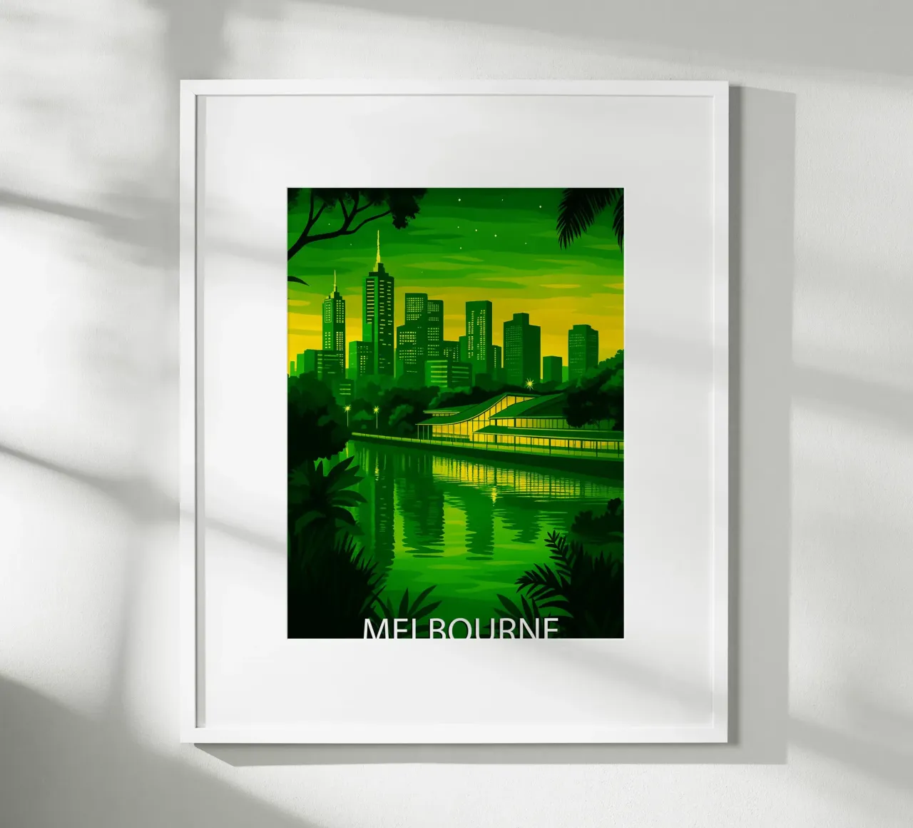melboune australia skyline pittura vettoriale poster con telaio in alluminio da adzkiya
