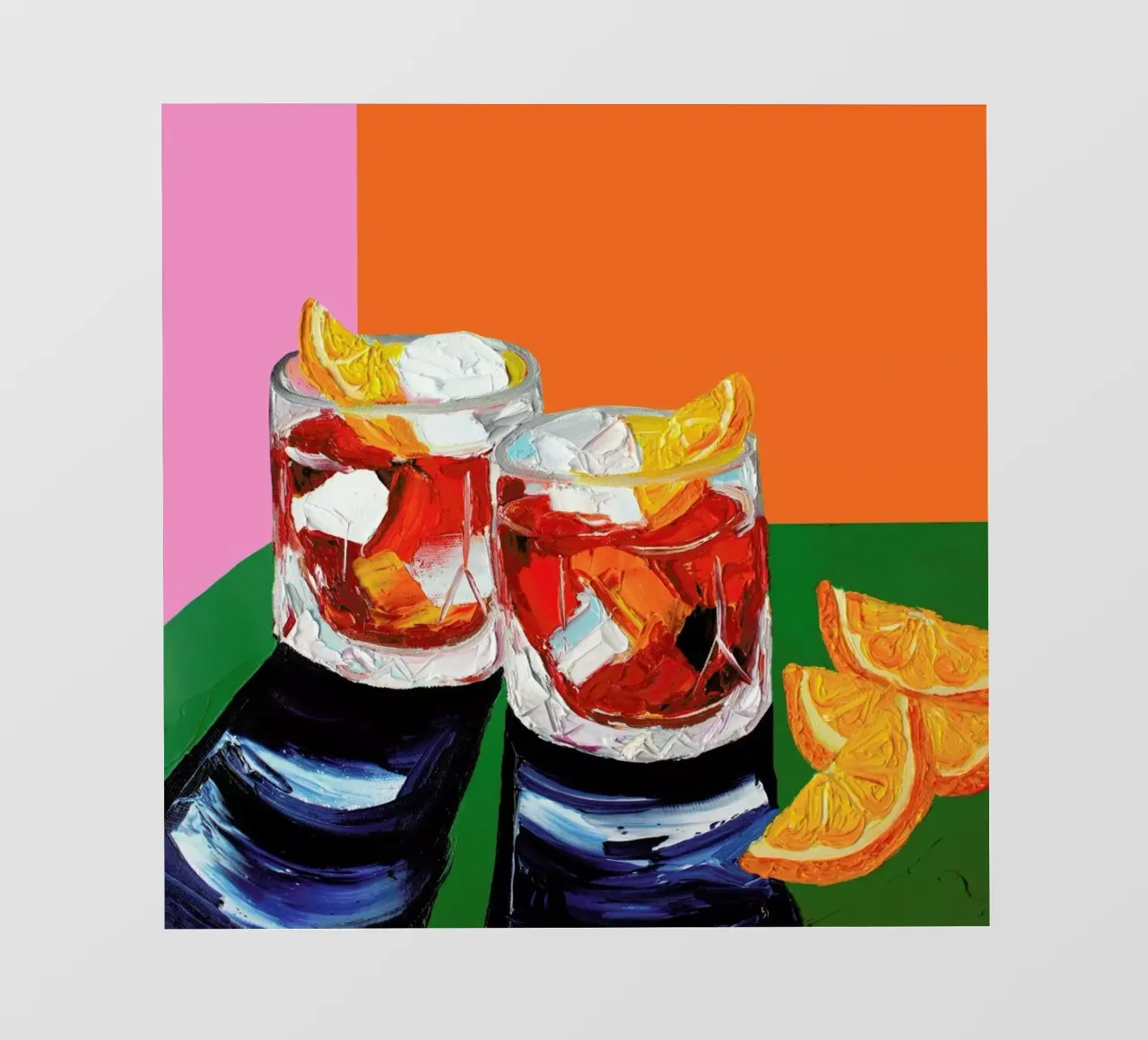 Negronis Pink Orange pellicola backlit da Alice Straker
