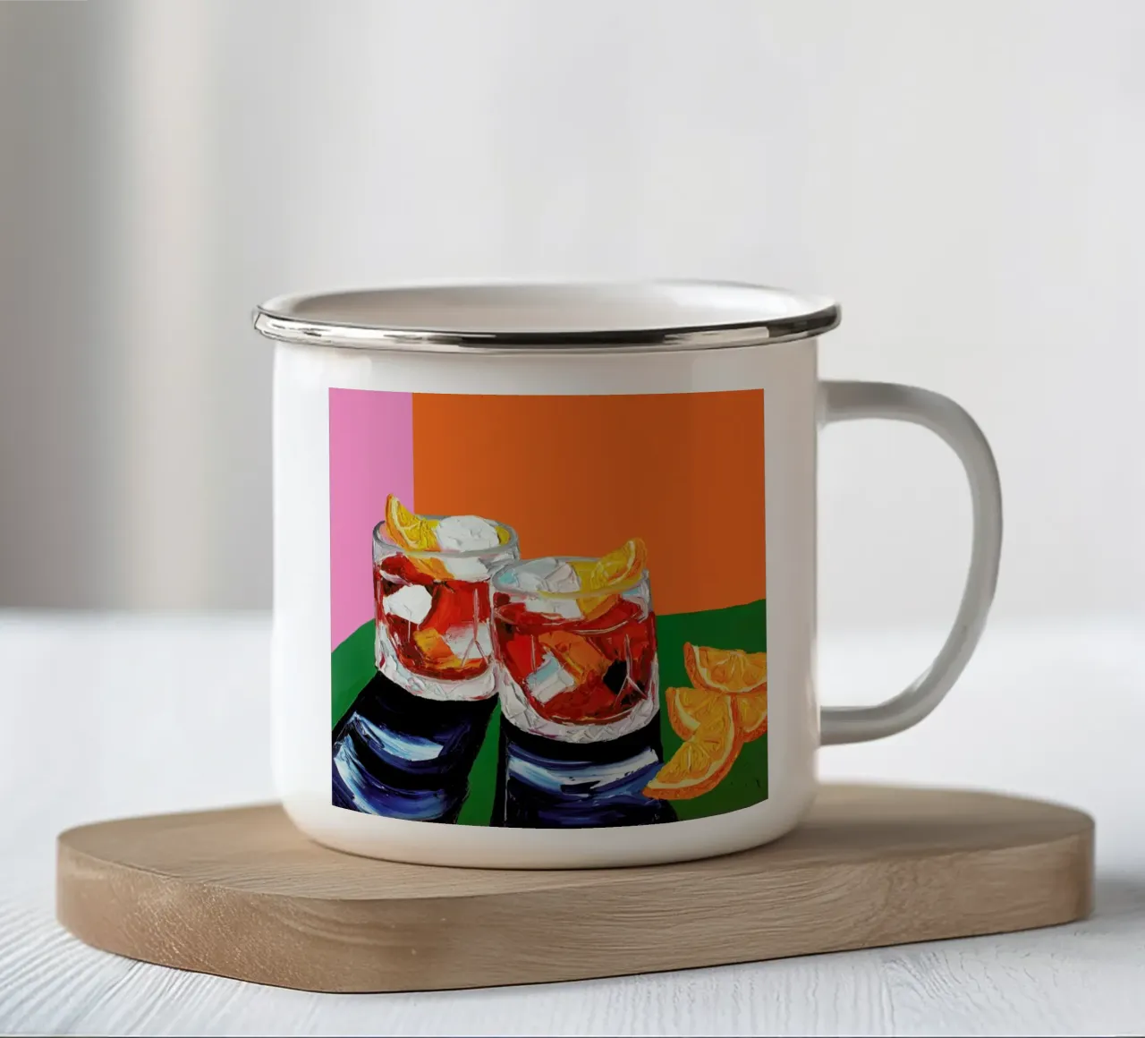 Negronis Pink Orange tazza in smalto da Alice Straker