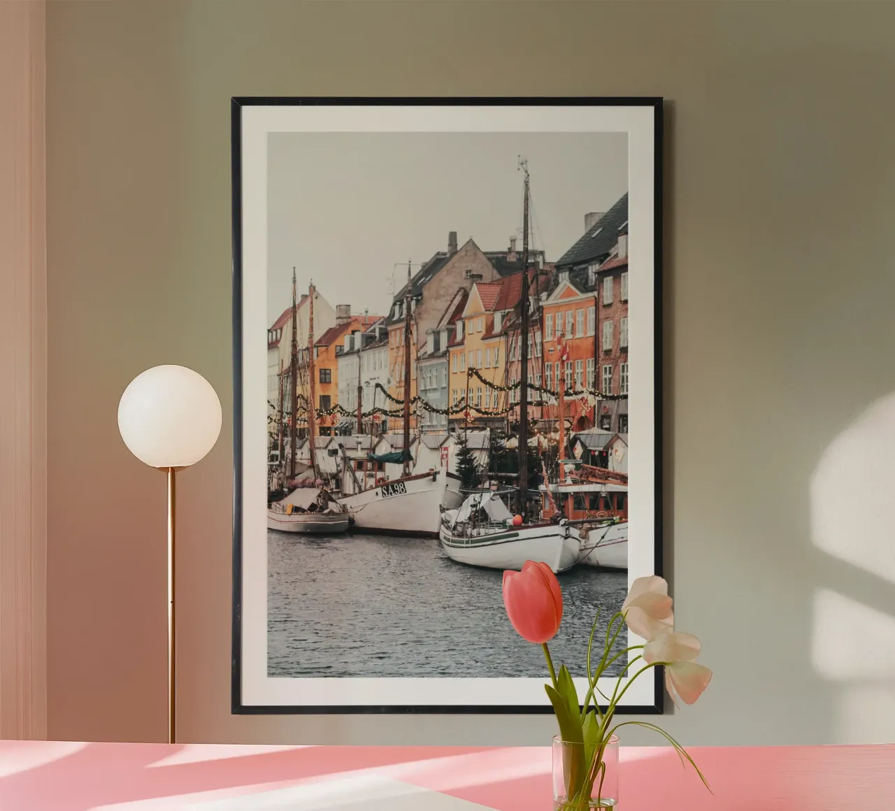 Copenhagen Harbour Photography poster con telaio in legno da GraceDigitalArtCo