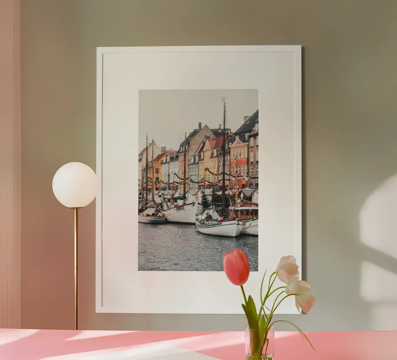 Copenhagen Harbour Photography poster con telaio in legno da GraceDigitalArtCo