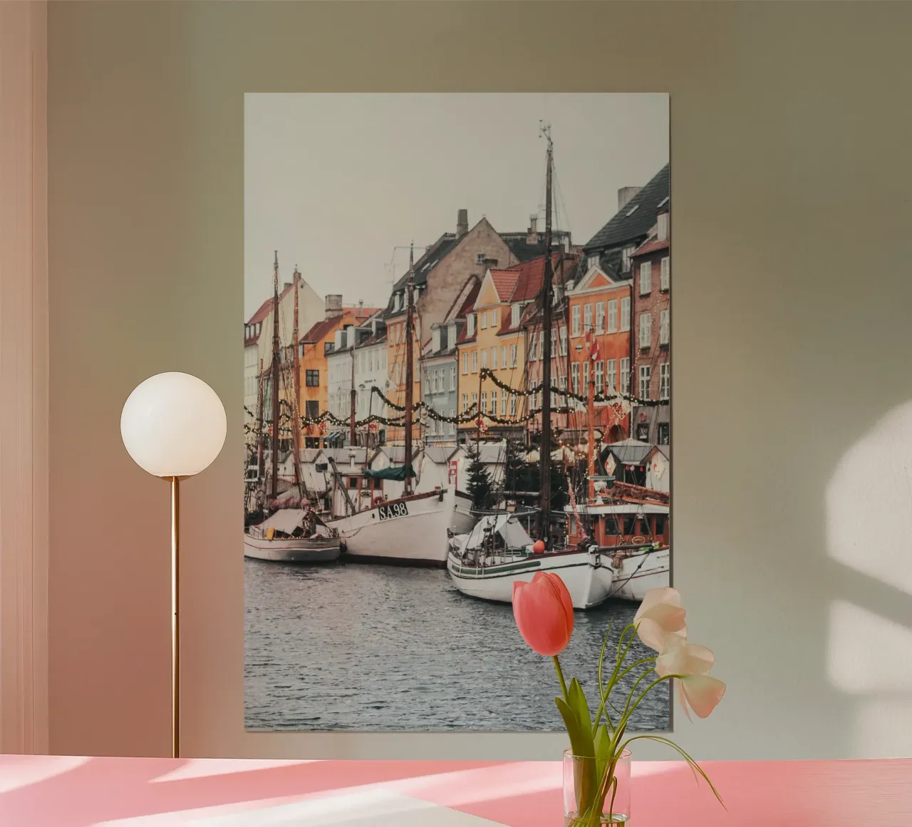 Copenhagen Harbour Photography poster con telaio in legno da GraceDigitalArtCo