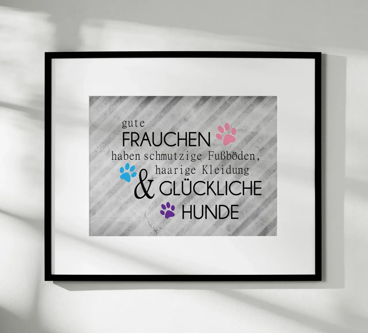 Gute Frauchen - glückliche Hunde poster con telaio in alluminio da anna-liebt