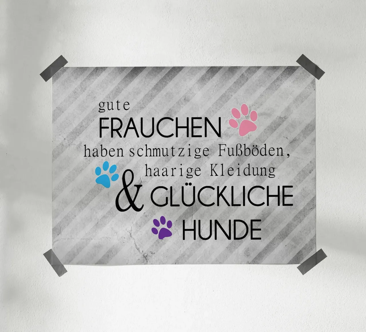 Gute Frauchen - glückliche Hunde poster con telaio in alluminio da anna-liebt