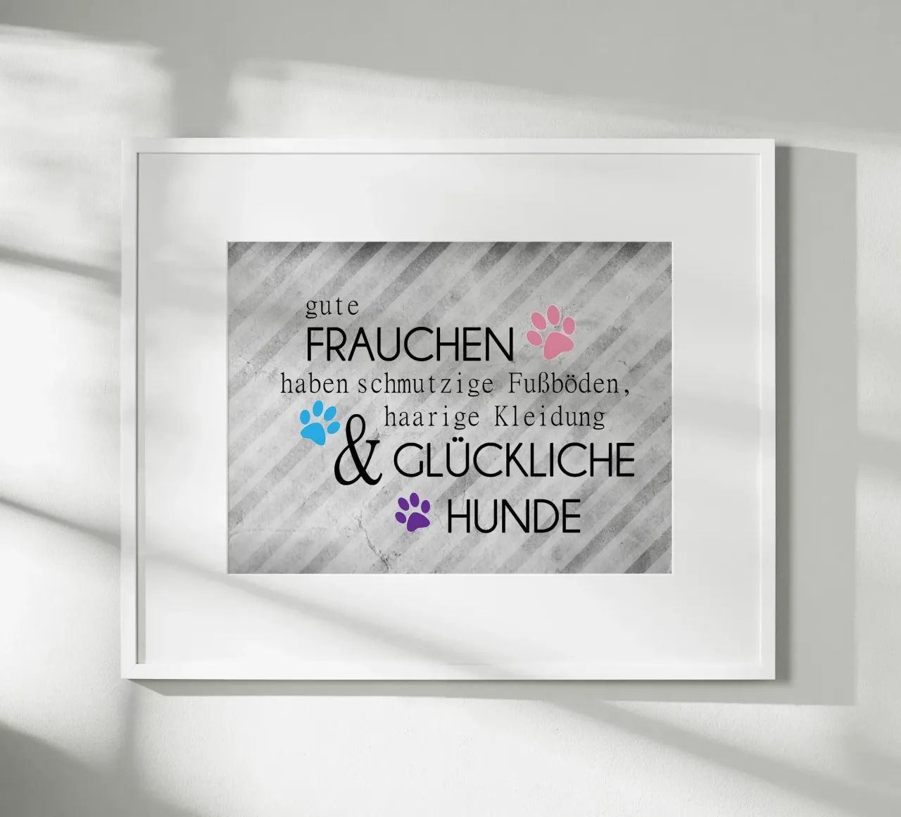 Gute Frauchen - glückliche Hunde poster con telaio in alluminio da anna-liebt