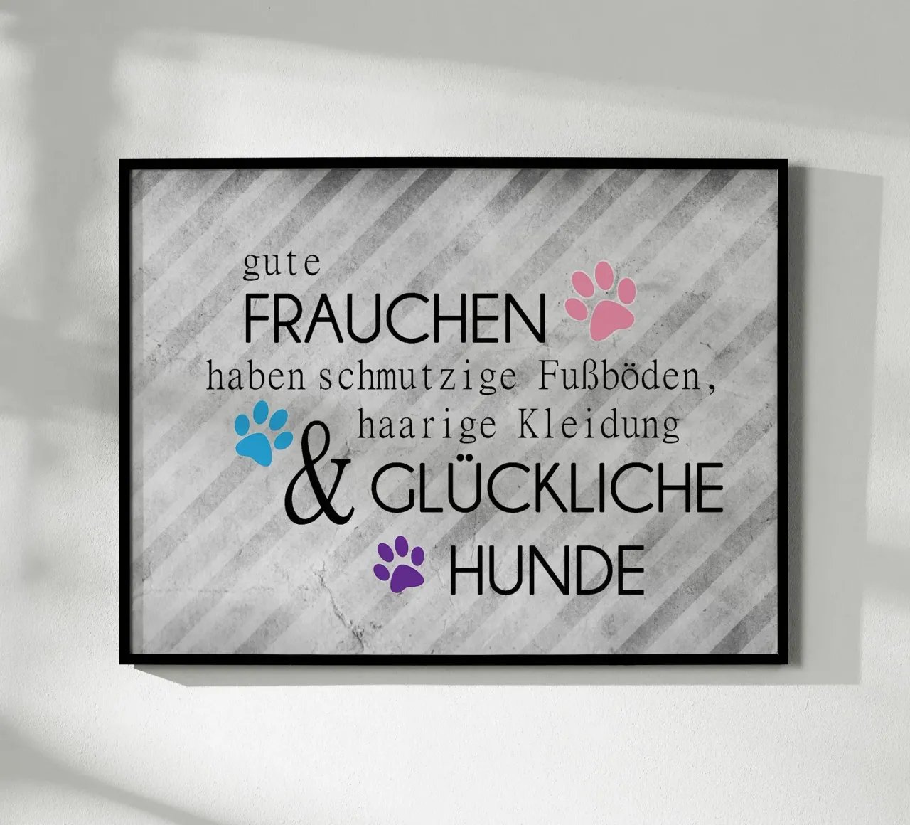 Gute Frauchen - glückliche Hunde poster con telaio in alluminio da anna-liebt