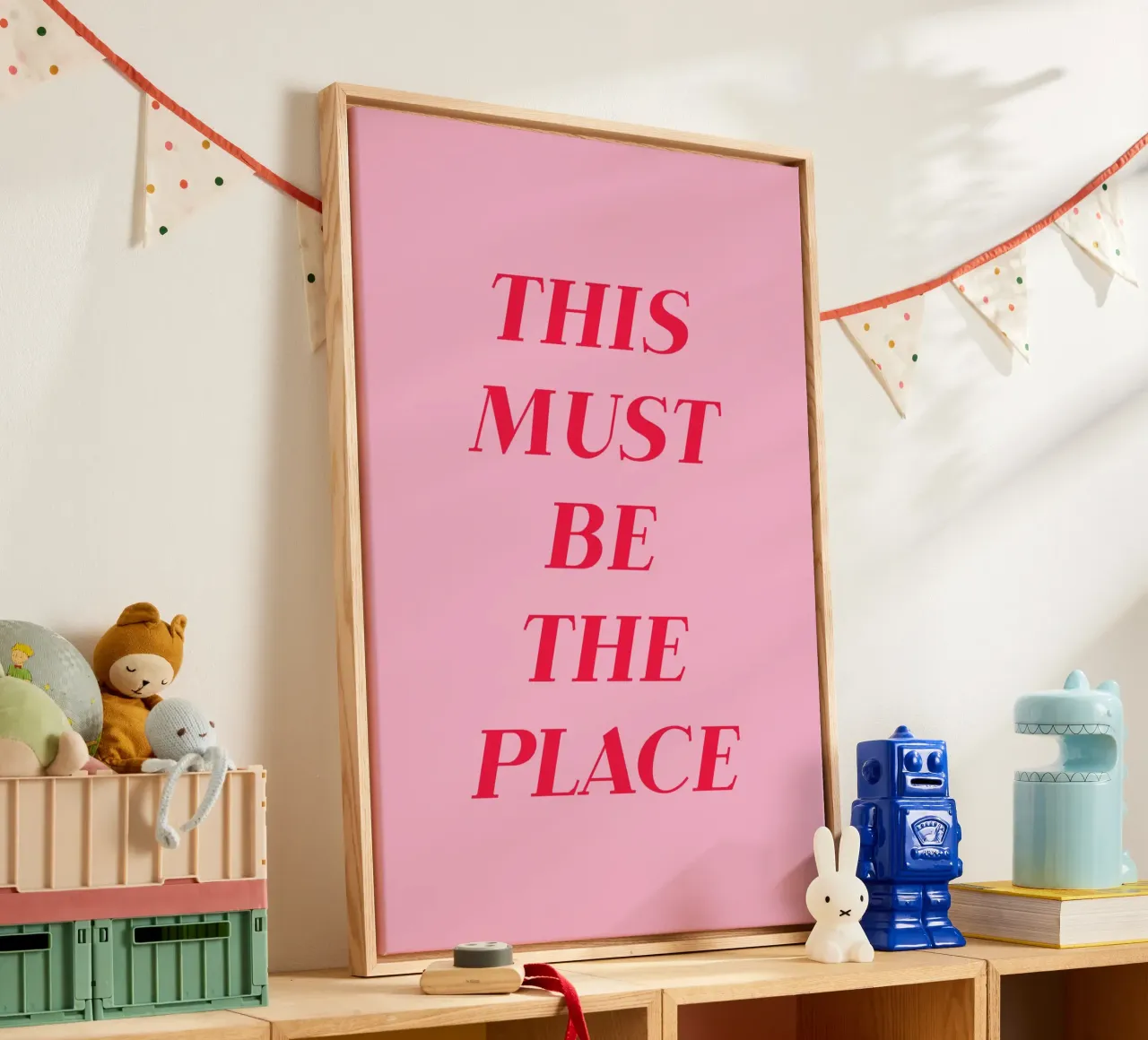 Pink and Red This Must Be The Place Art canvas by GraceDigitalArtCo