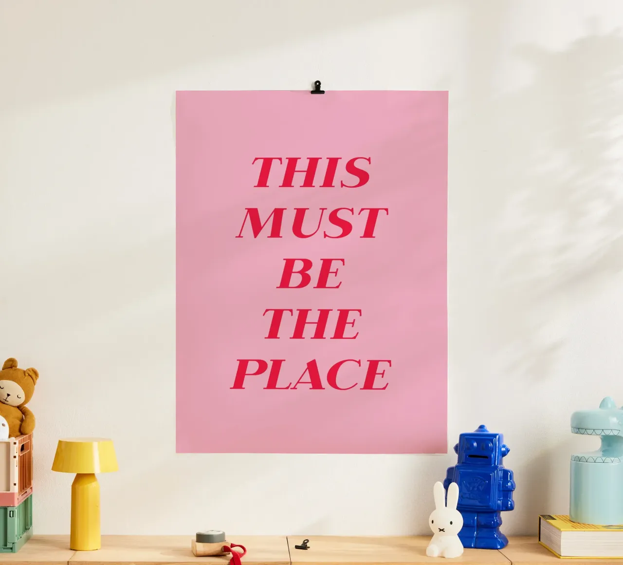 Pink and Red This Must Be The Place Art poster by GraceDigitalArtCo