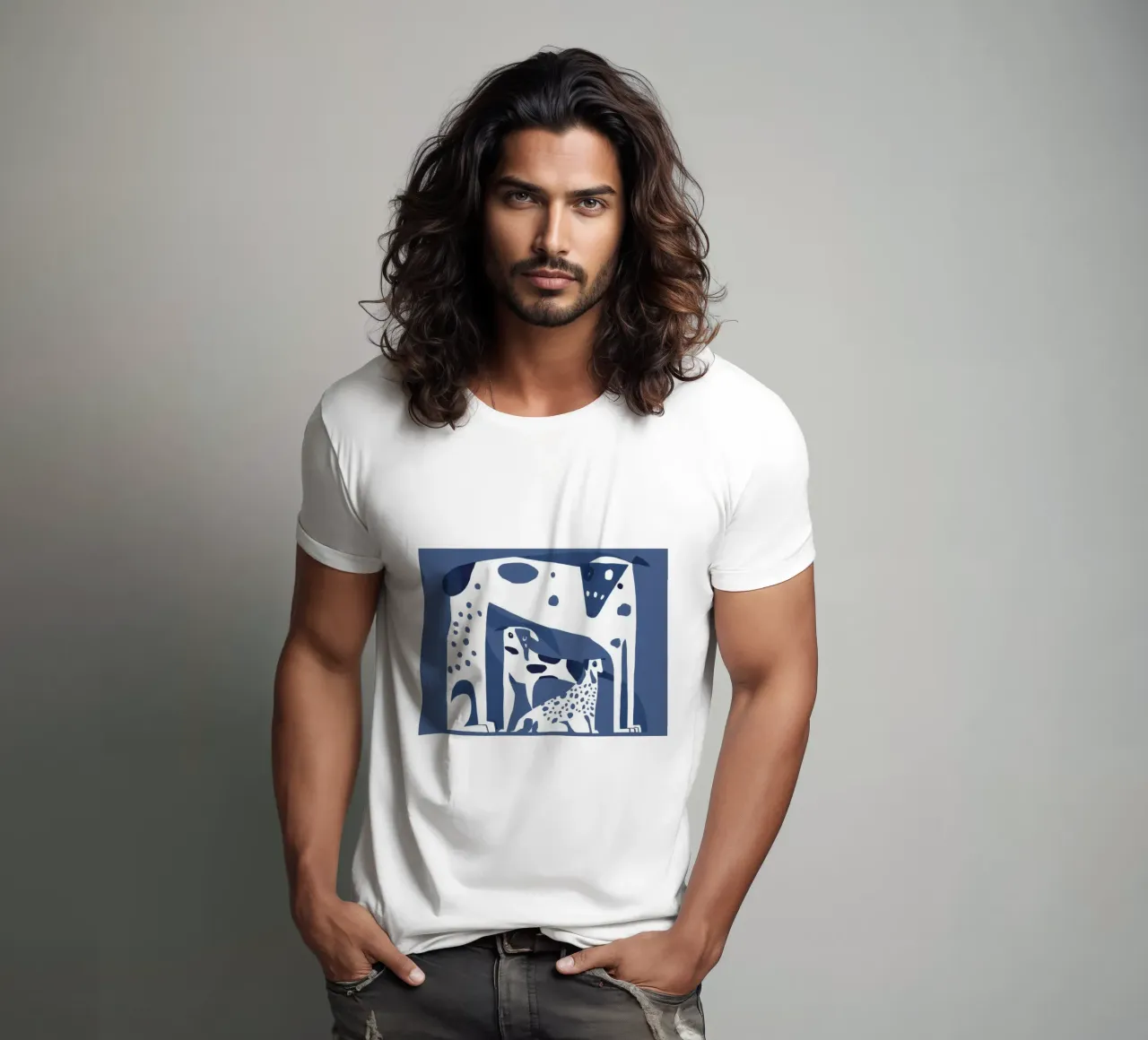 Canine Forms Blue t-shirt by Lumie Layers