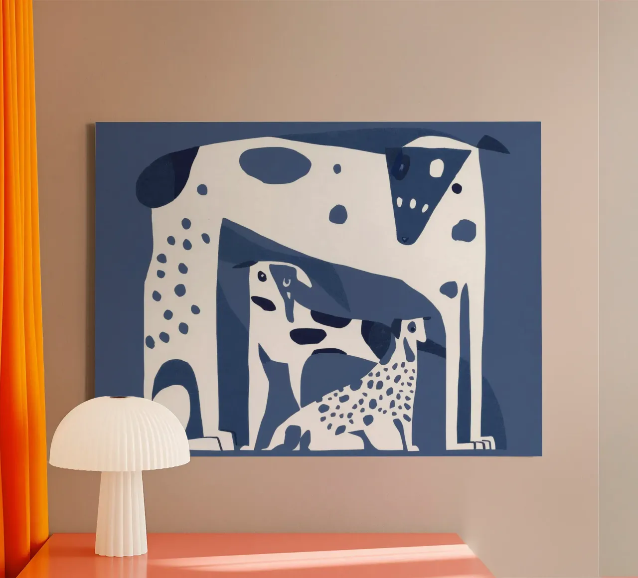 Canine Forms Blue canvas by Lumie Layers