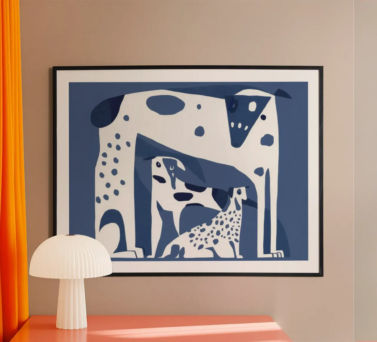Canine Forms Blue poster by Lumie Layers