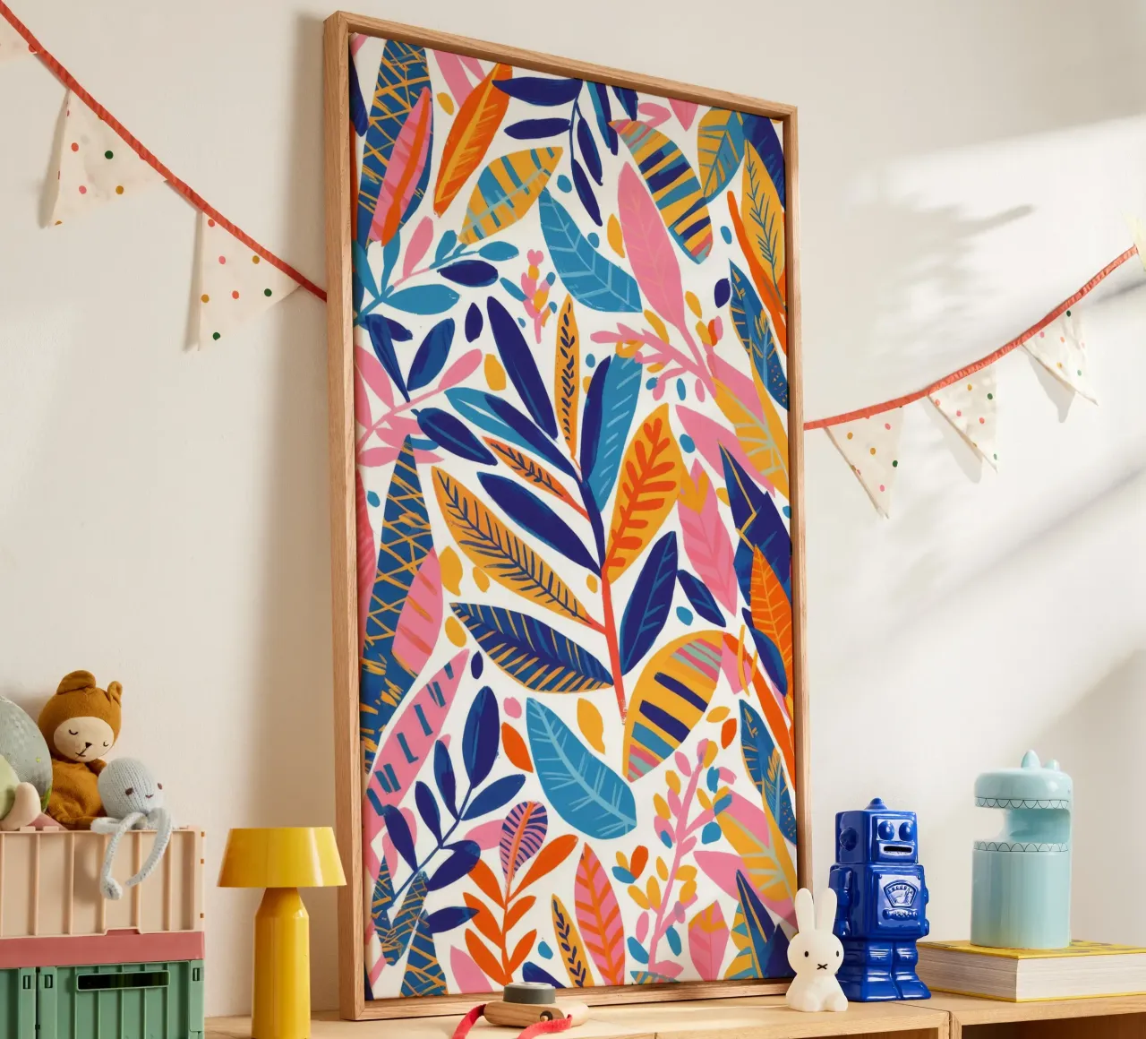 Herfstbladeren dans canvas met Baklijst van Grande Serene