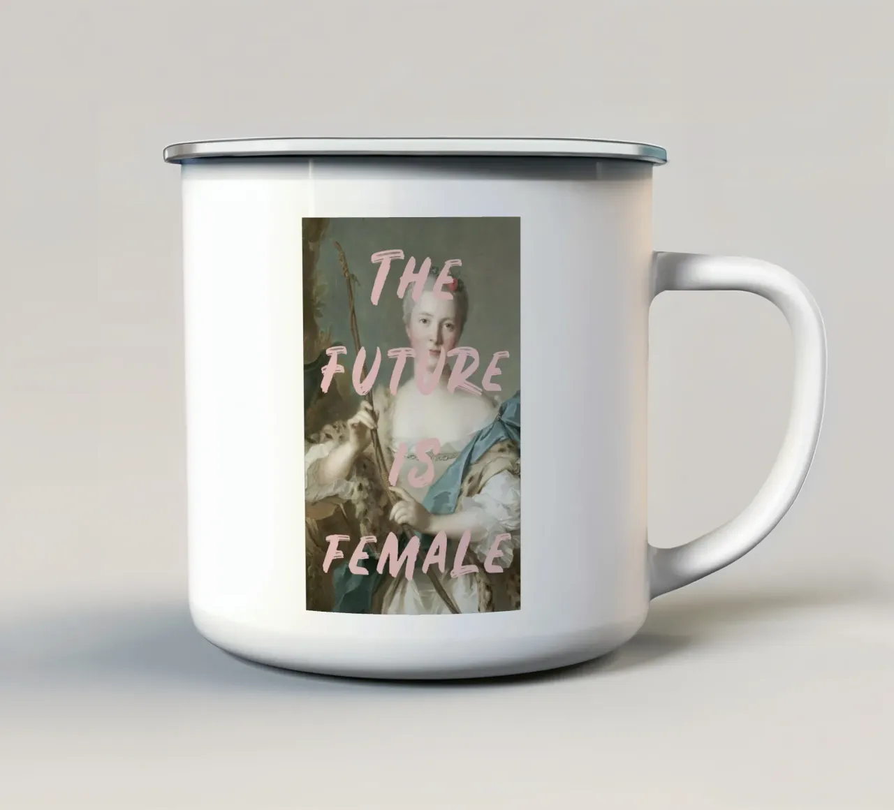 The future is female FEMINIST ART tazza in smalto da GraceDigitalArtCo