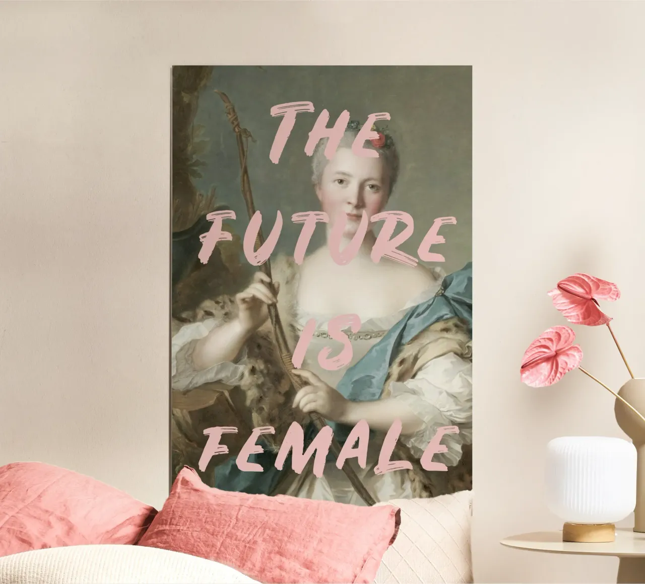 The future is female FEMINIST ART poster con telaio in plastica da GraceDigitalArtCo