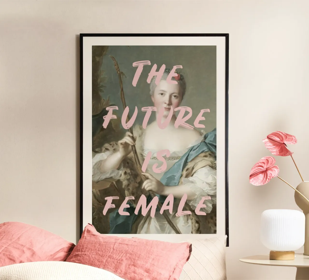 The future is female FEMINIST ART poster con telaio in plastica da GraceDigitalArtCo