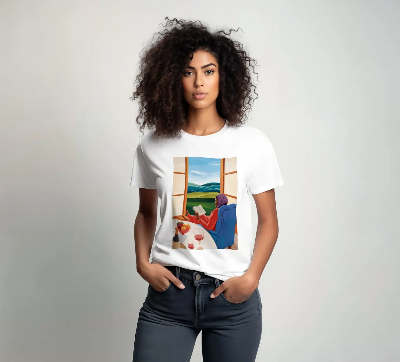 Window Read Repose t-shirt by Lumie Layers