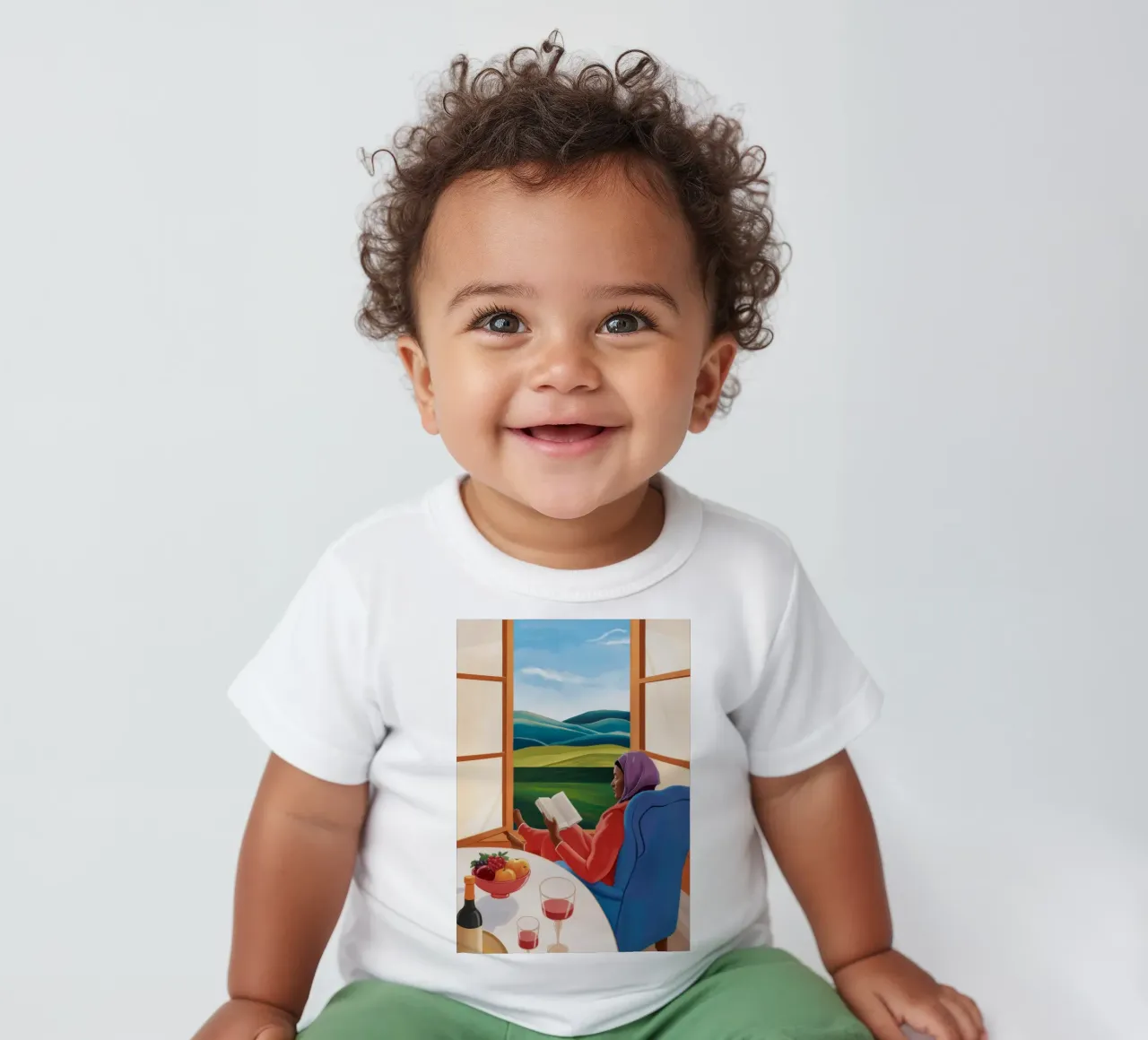 Window Read Repose baby t-shirt by Lumie Layers